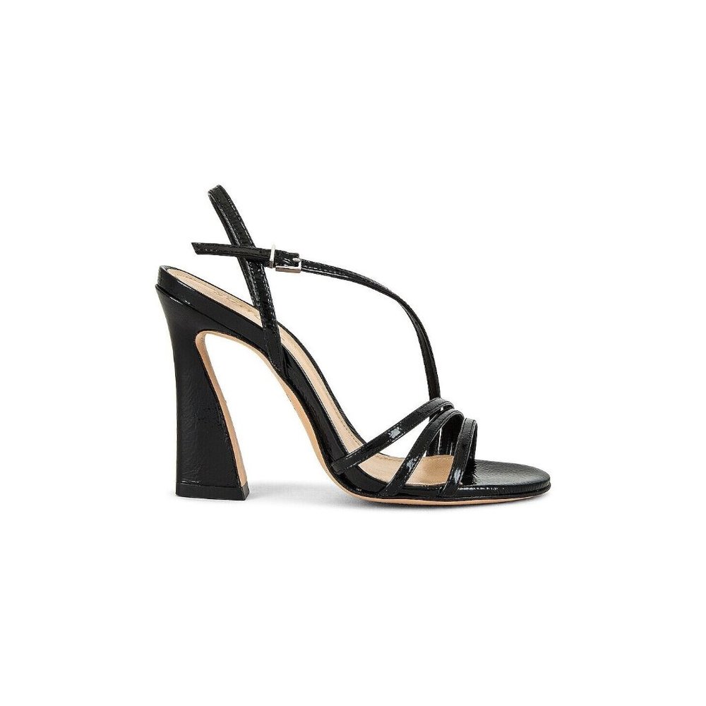 Schutz Saori Heels Black Leather Sandals